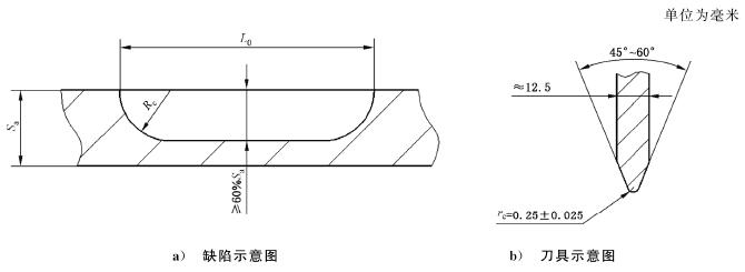 圖 1 缺陷和刀具示意圖